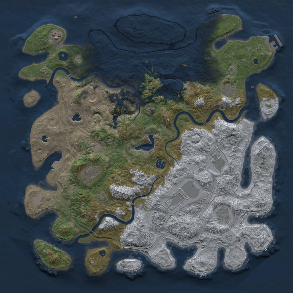 Rust Map: Procedural Map, Size: 4500, Seed: 18770475, 16 Monuments