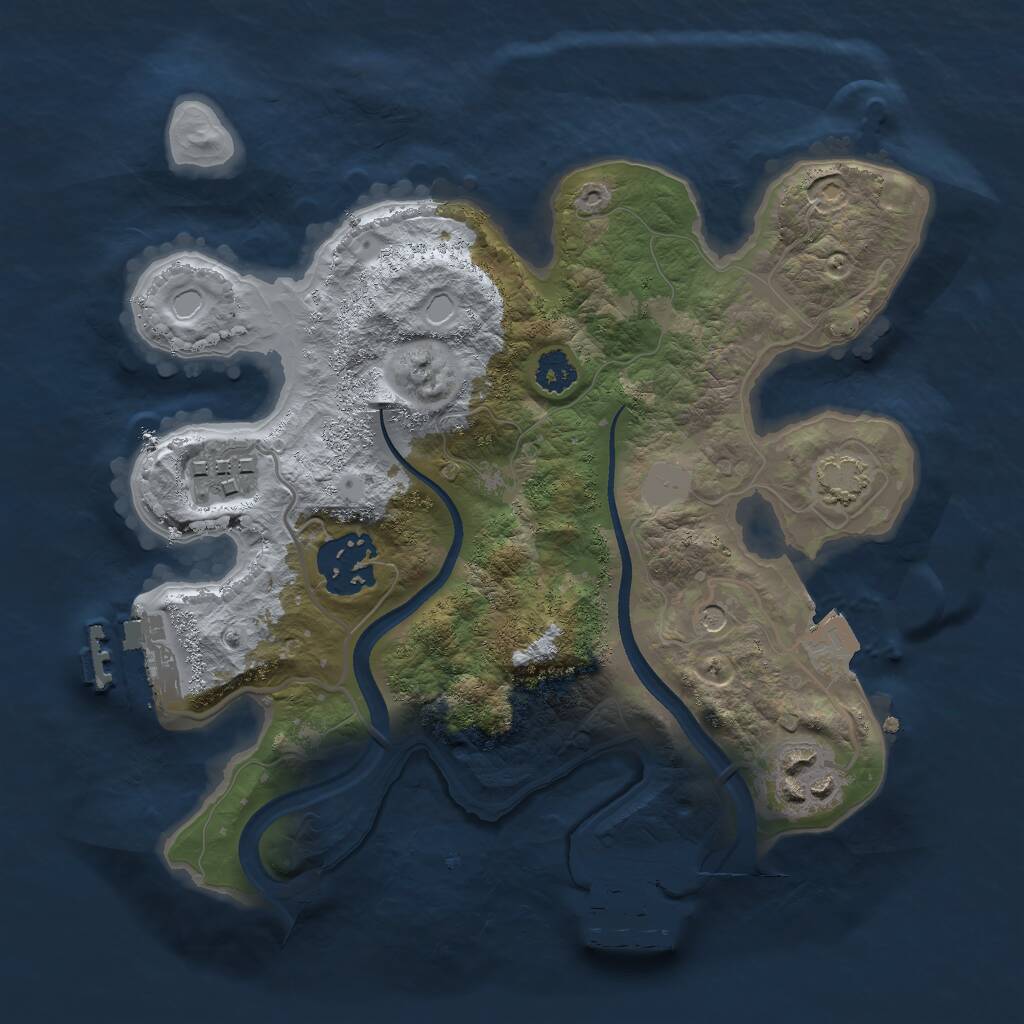Rust Map: Procedural Map, Size: 2500, Seed: 1427521008, 8 Monuments