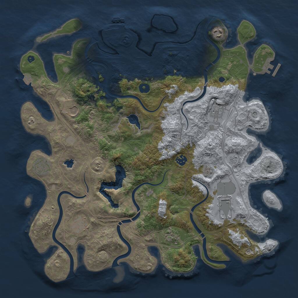 Rust Map: Procedural Map, Size: 4250, Seed: 1091820020, 15 Monuments