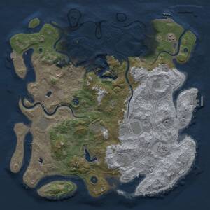 Thumbnail Rust Map: Procedural Map, Size: 4500, Seed: 192873, 16 Monuments