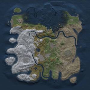 Thumbnail Rust Map: Procedural Map, Size: 3500, Seed: 877870369, 13 Monuments