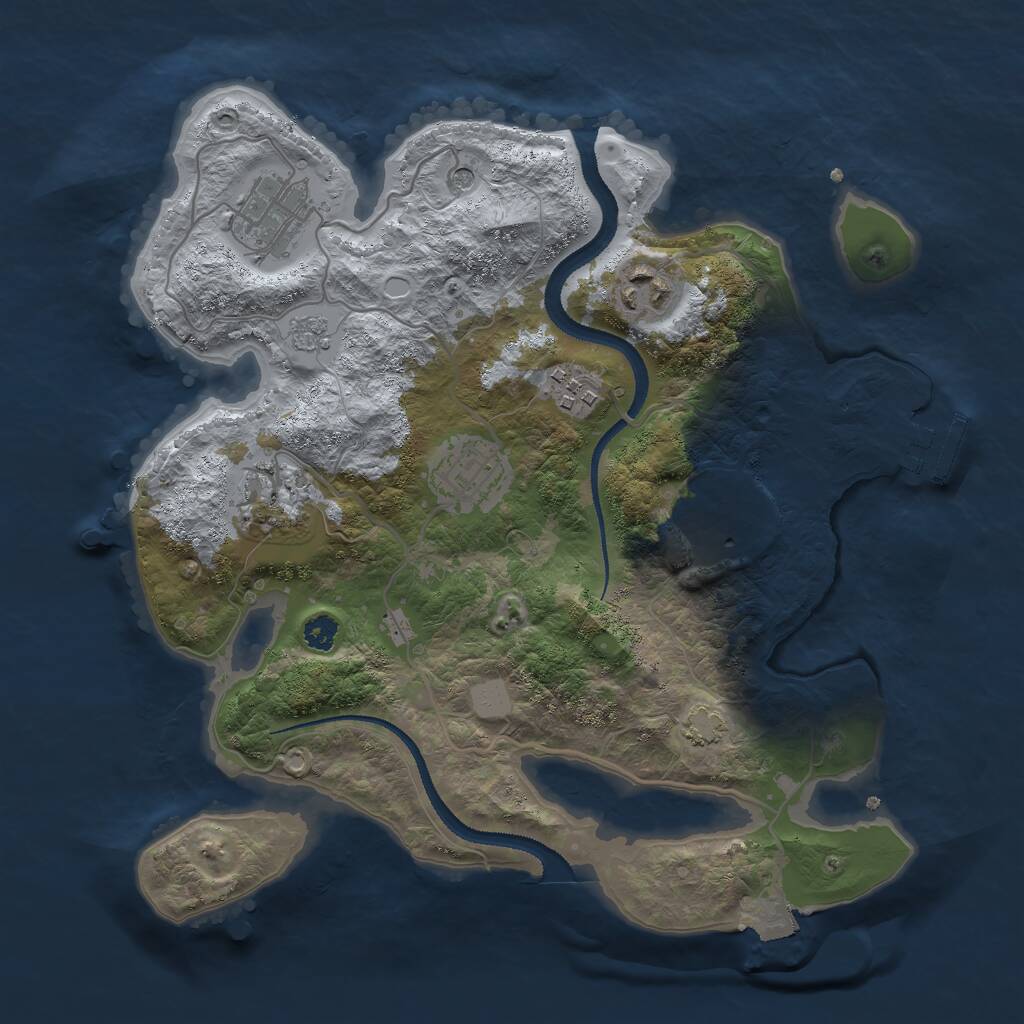 Rust Map: Procedural Map, Size: 3000, Seed: 1672283879, 11 Monuments
