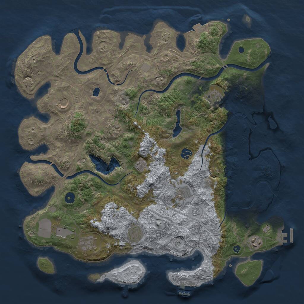 Rust Map: Procedural Map, Size: 4250, Seed: 23548, 16 Monuments