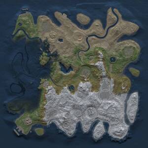 Thumbnail Rust Map: Procedural Map, Size: 4000, Seed: 1799049271, 16 Monuments