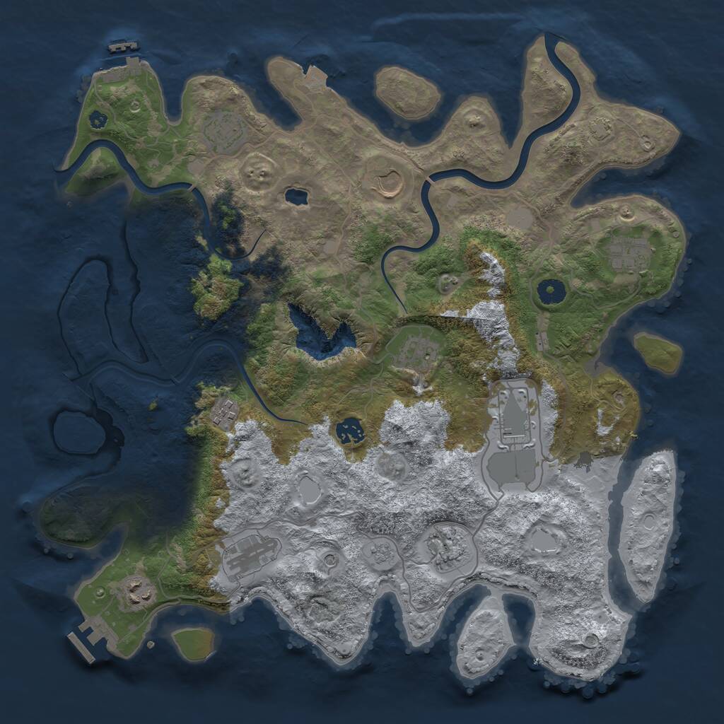 Rust Map: Procedural Map, Size: 4000, Seed: 1799049271, 16 Monuments
