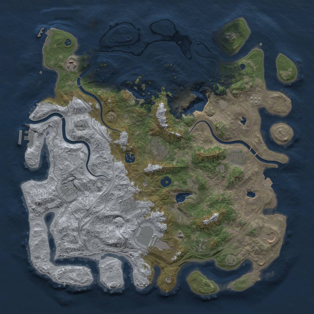 Rust Map: Procedural Map, Size: 4500, Seed: 22773, 16 Monuments