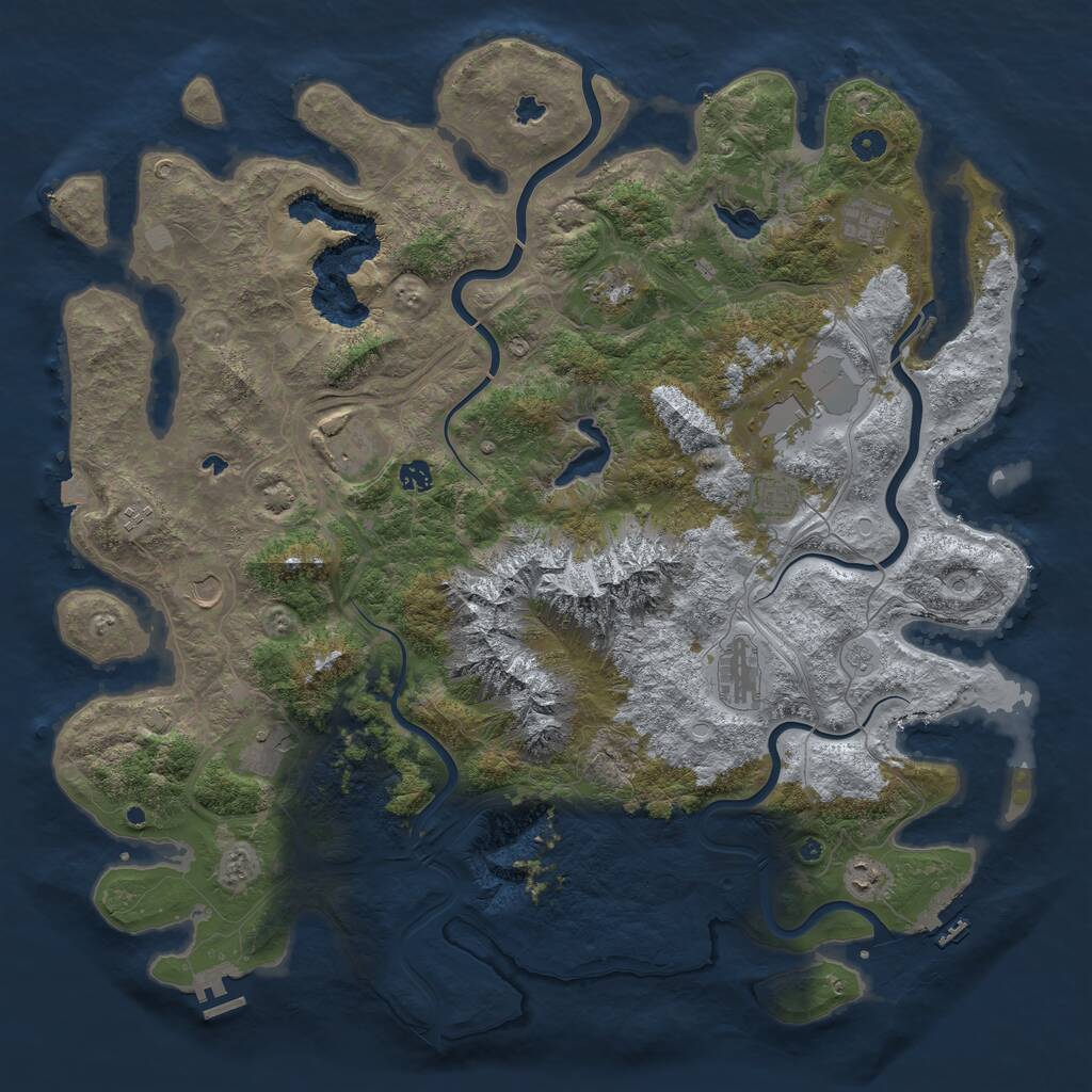 Rust Map: Procedural Map, Size: 5000, Seed: 18731406, 17 Monuments
