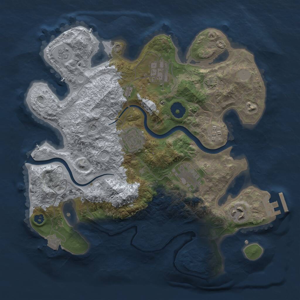 Rust Map: Procedural Map, Size: 3000, Seed: 588214110, 10 Monuments