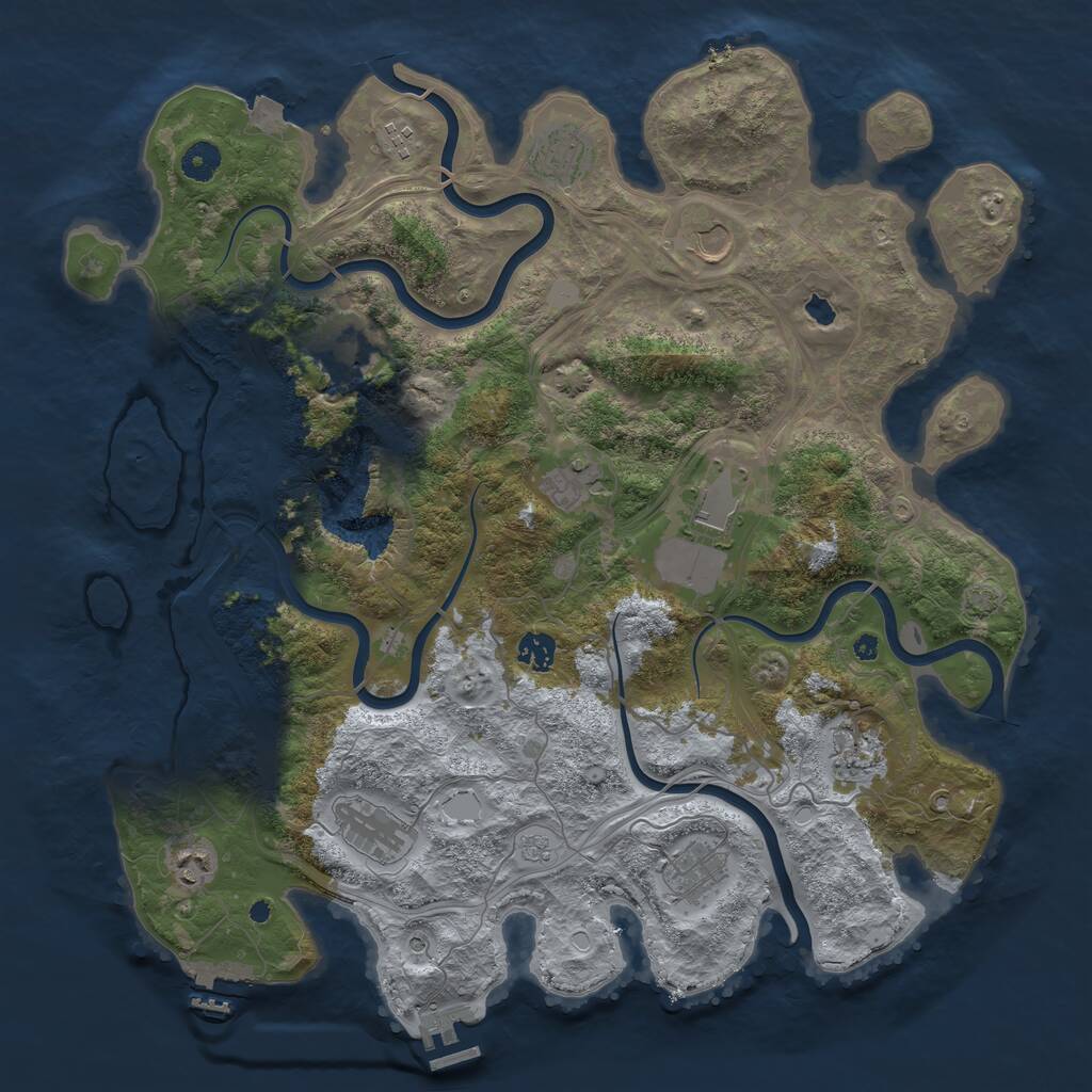 Rust Map: Procedural Map, Size: 4250, Seed: 19285749, 17 Monuments