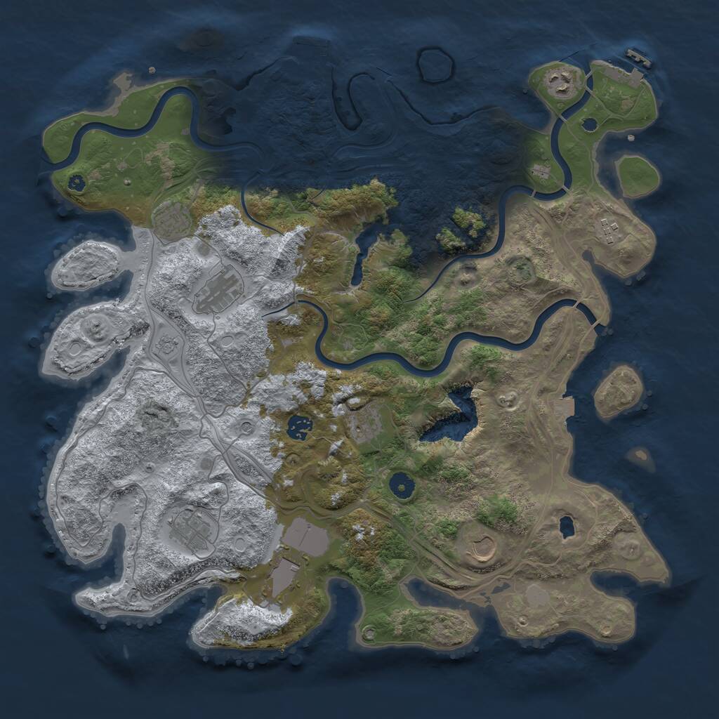 Rust Map: Procedural Map, Size: 4250, Seed: 54181647, 15 Monuments
