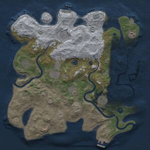 Thumbnail Rust Map: Procedural Map, Size: 3800, Seed: 627734218, 16 Monuments