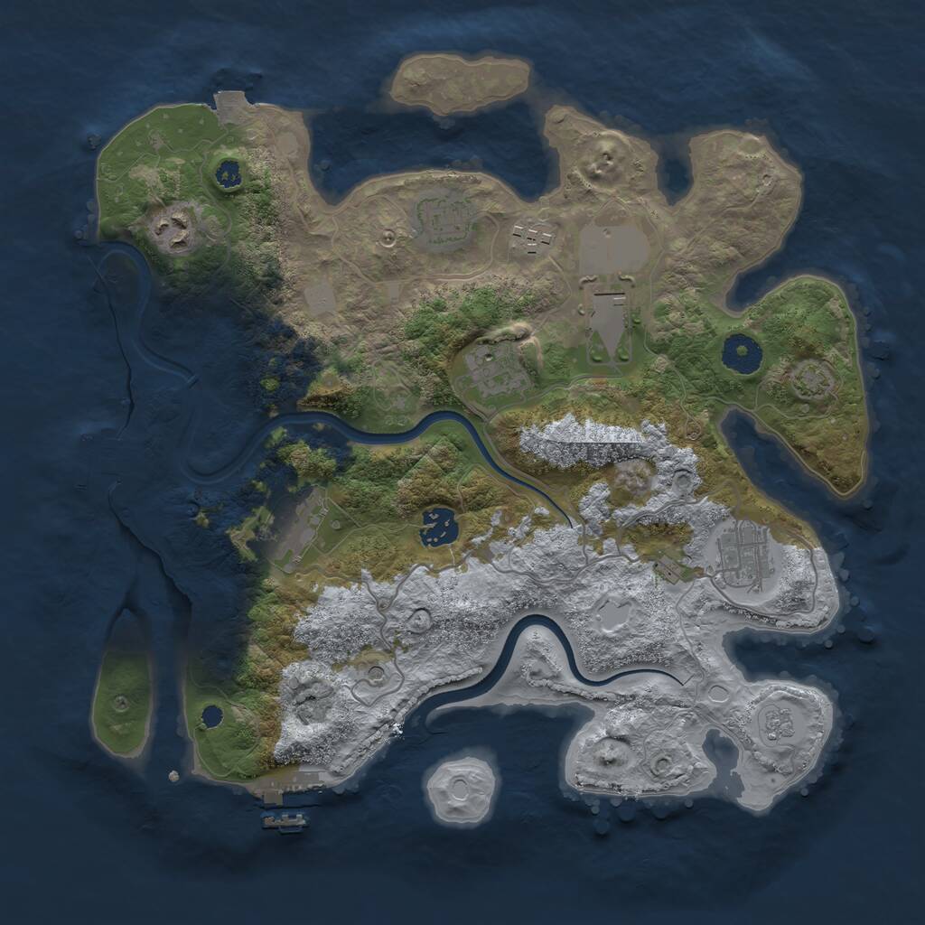 Rust Map: Procedural Map, Size: 3500, Seed: 141798975, 14 Monuments