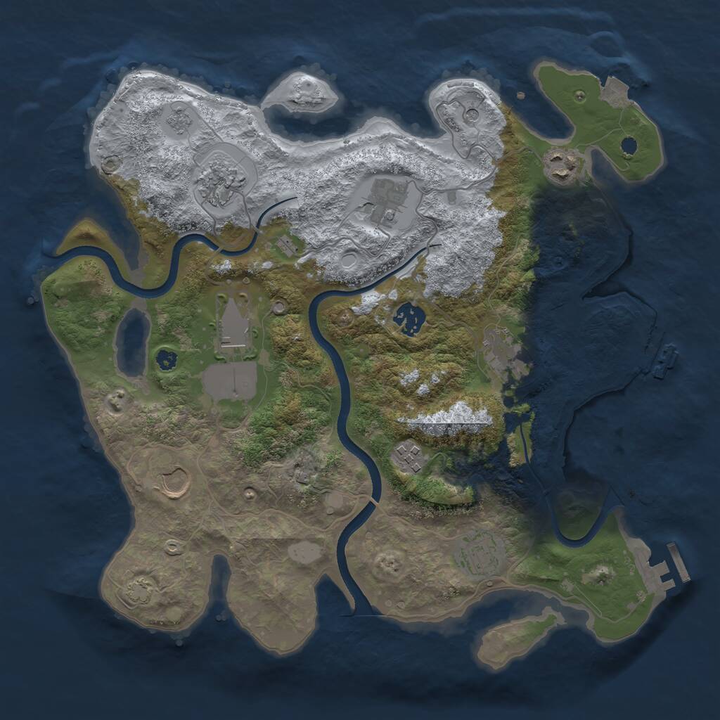 Rust Map: Procedural Map, Size: 3500, Seed: 1559244182, 15 Monuments