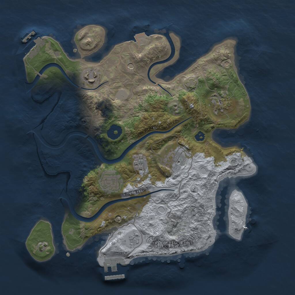 Rust Map: Procedural Map, Size: 3000, Seed: 36500, 11 Monuments