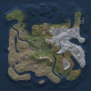 Thumbnail Rust Map: Procedural Map, Size: 3550, Seed: 591826192, 14 Monuments