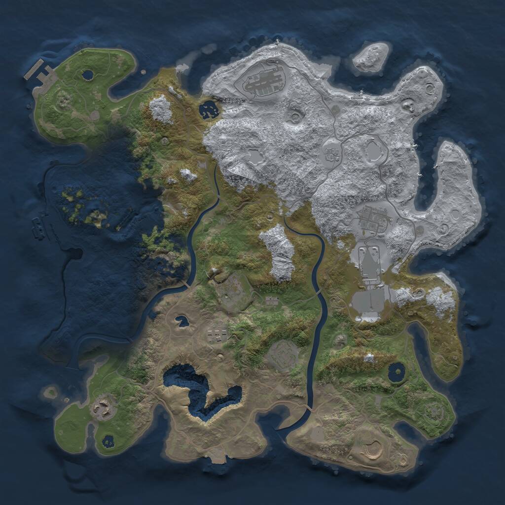 Rust Map: Procedural Map, Size: 4000, Seed: 25926519, 15 Monuments