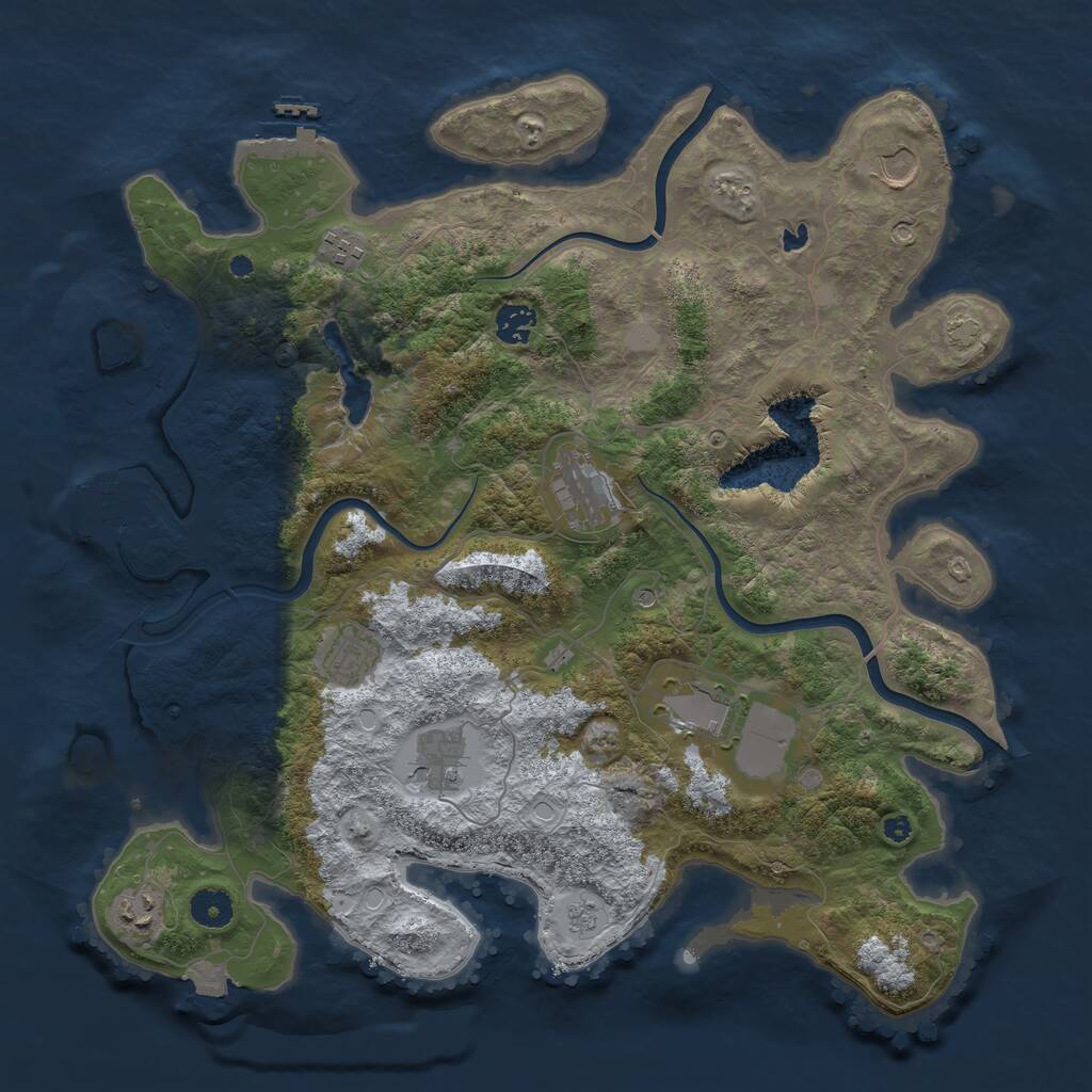 Rust Map: Procedural Map, Size: 4000, Seed: 971938822, 14 Monuments