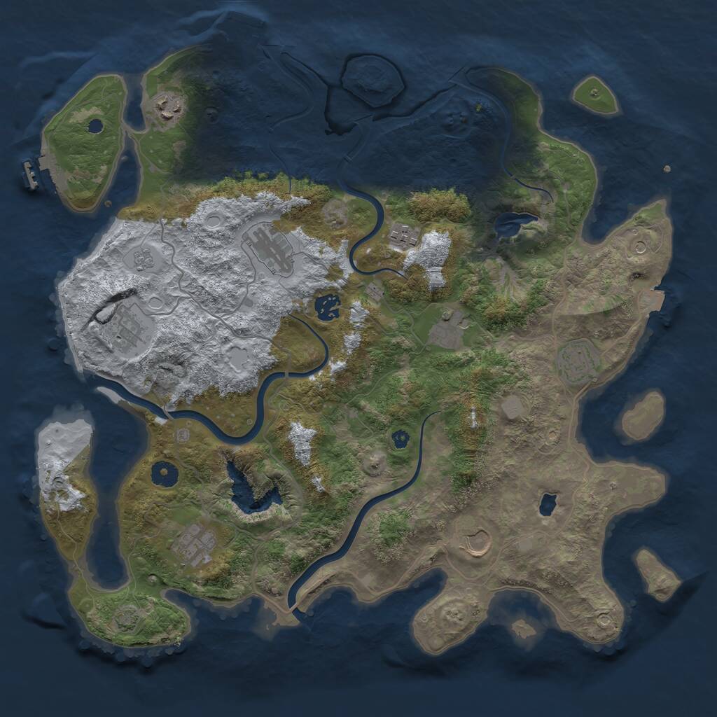 Rust Map: Procedural Map, Size: 4000, Seed: 659474076, 15 Monuments