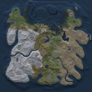 Thumbnail Rust Map: Procedural Map, Size: 4000, Seed: 60985927, 16 Monuments