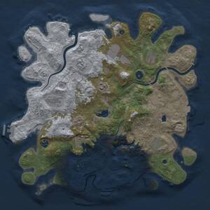 Thumbnail Rust Map: Procedural Map, Size: 4000, Seed: 635369562, 16 Monuments