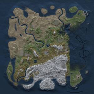 Thumbnail Rust Map: Procedural Map, Size: 4400, Seed: 618368104, 17 Monuments