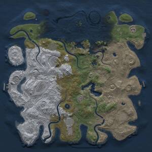 Thumbnail Rust Map: Procedural Map, Size: 4500, Seed: 600611101, 16 Monuments
