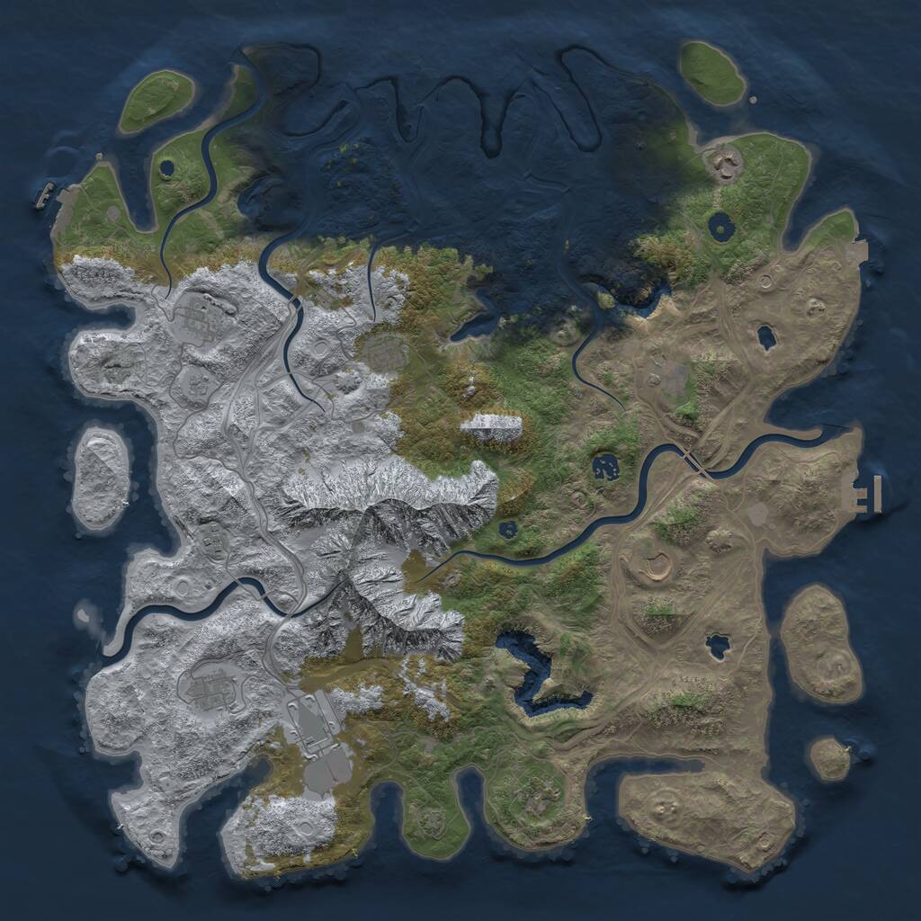 Rust Map: Procedural Map, Size: 5000, Seed: 957449879, 16 Monuments