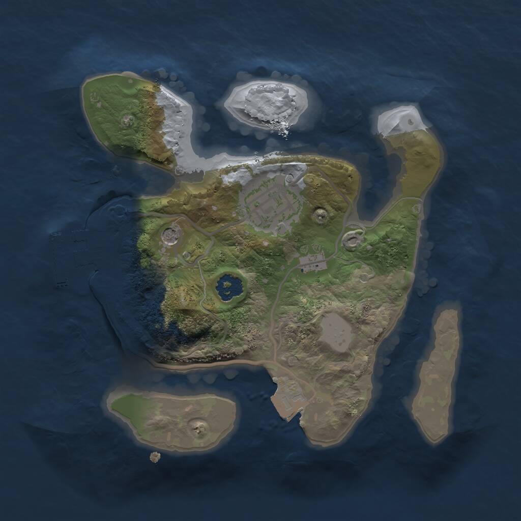 Rust Map: Procedural Map, Size: 2000, Seed: 73563421, 4 Monuments
