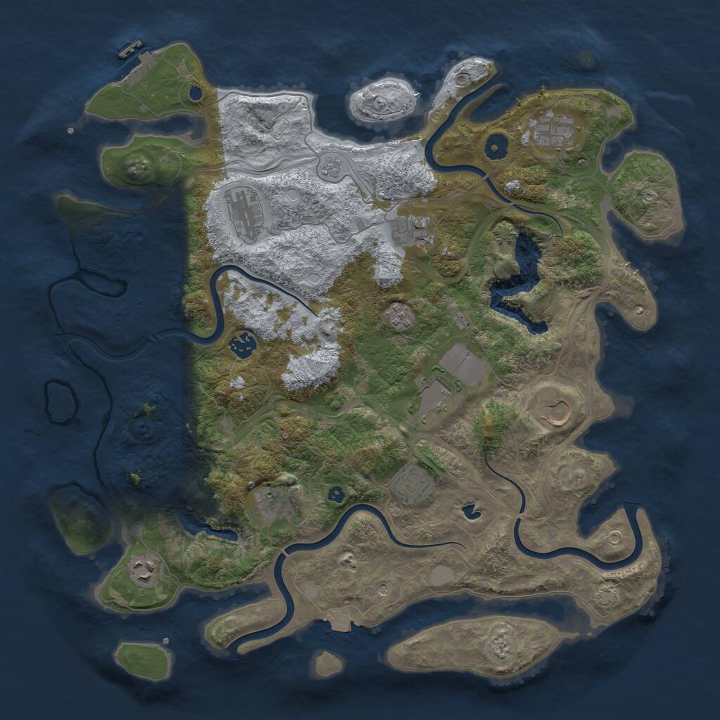 Rust Map: Procedural Map, Size: 4300, Seed: 1104115944, 15 Monuments