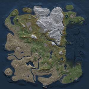 Thumbnail Rust Map: Procedural Map, Size: 4500, Seed: 568221926, 17 Monuments