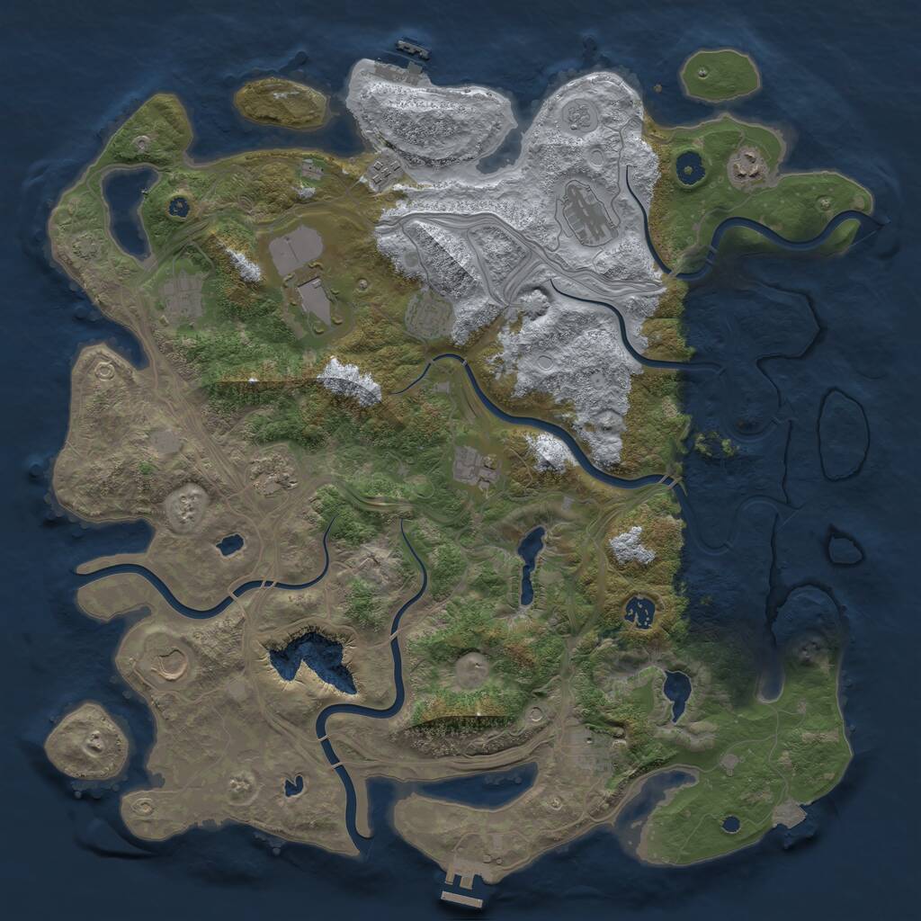Rust Map: Procedural Map, Size: 4500, Seed: 568221926, 17 Monuments