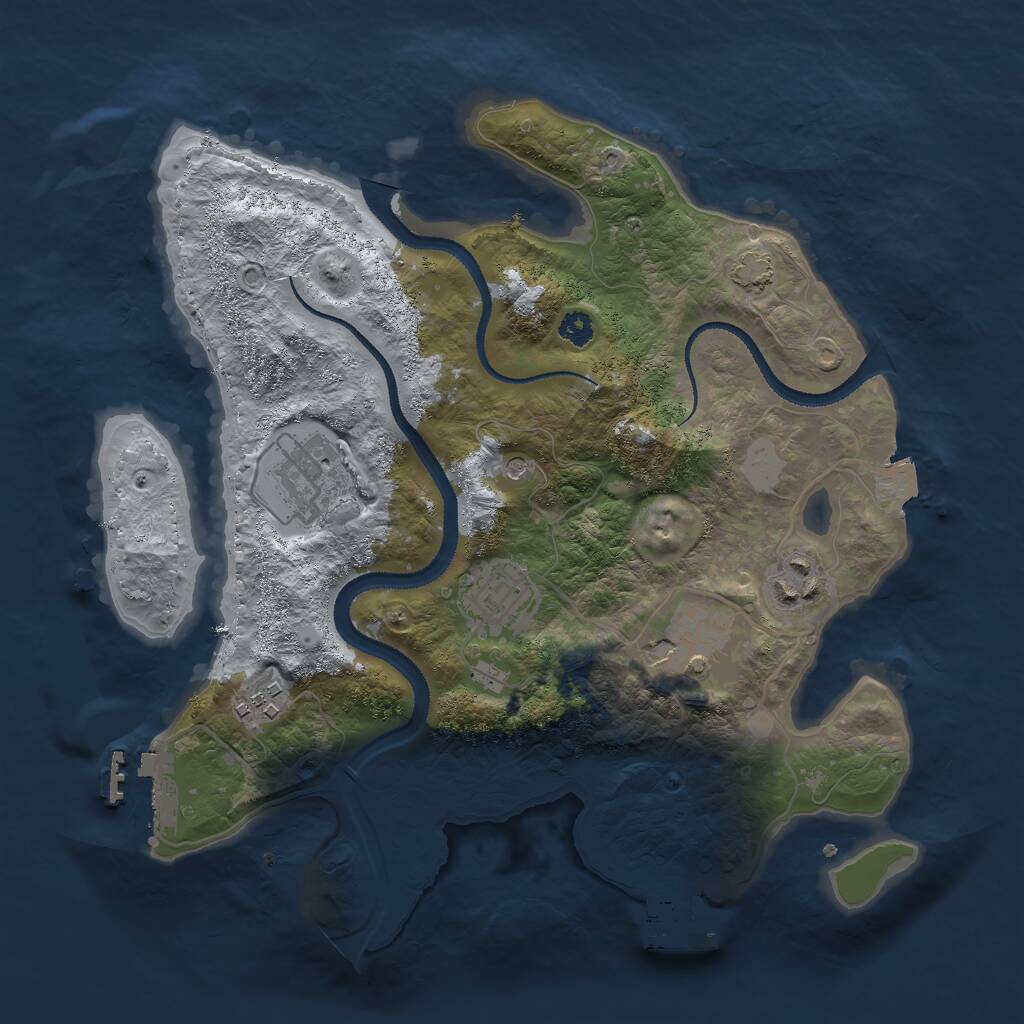 Rust Map: Procedural Map, Size: 3000, Seed: 1983, 10 Monuments