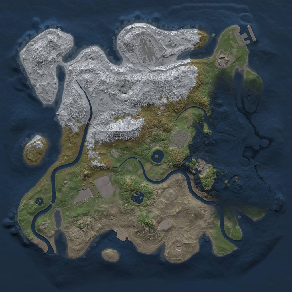 Rust Map: Procedural Map, Size: 3500, Seed: 1648394804, 12 Monuments