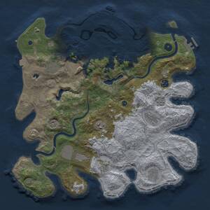 Thumbnail Rust Map: Procedural Map, Size: 4000, Seed: 406558573, 15 Monuments