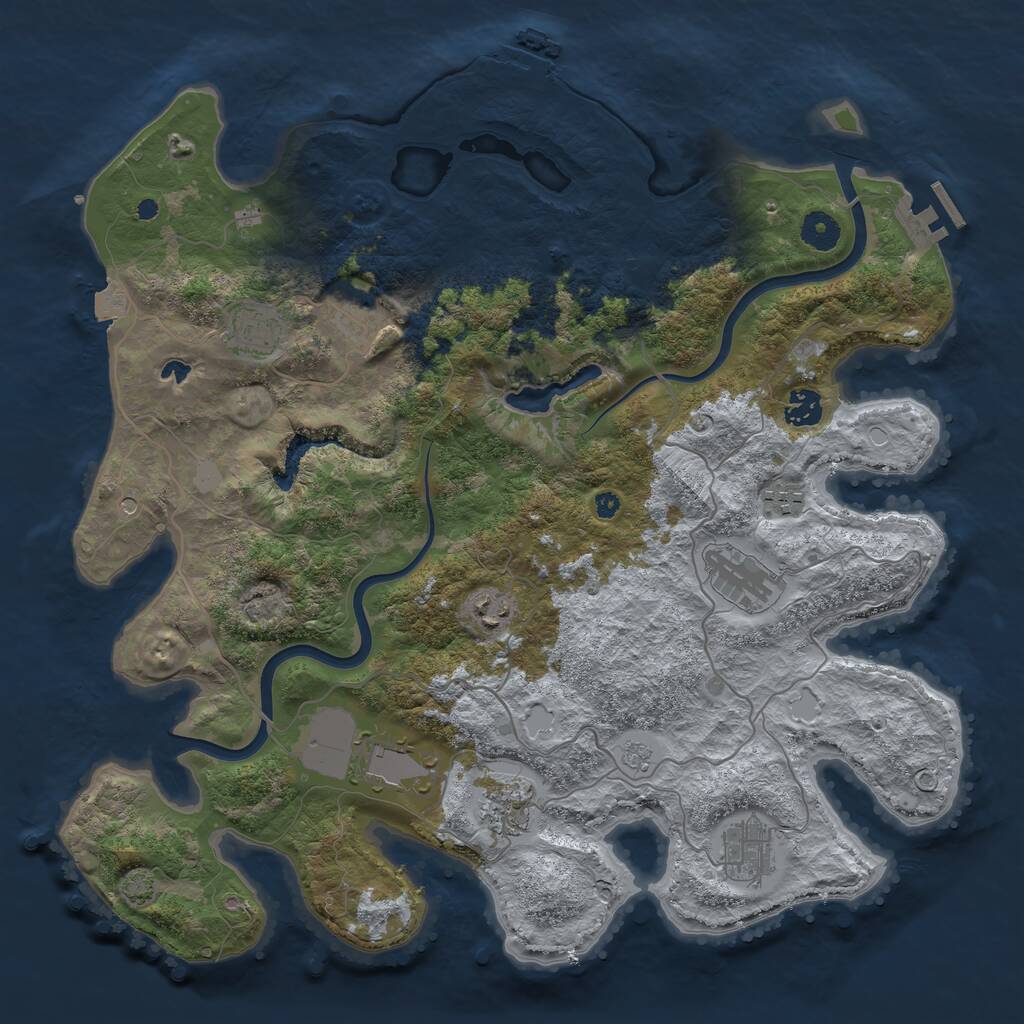 Rust Map: Procedural Map, Size: 4000, Seed: 406558573, 15 Monuments