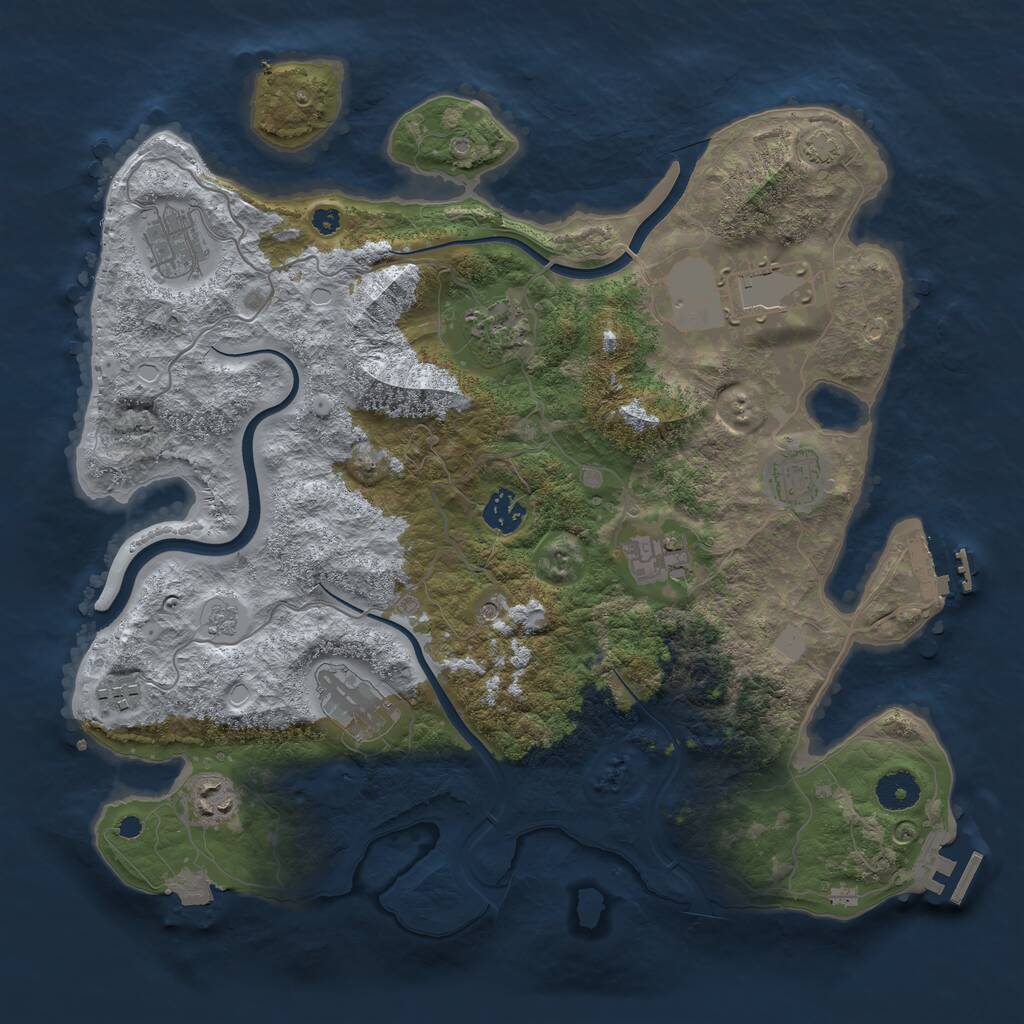 Rust Map: Procedural Map, Size: 3750, Seed: 2001528215, 15 Monuments