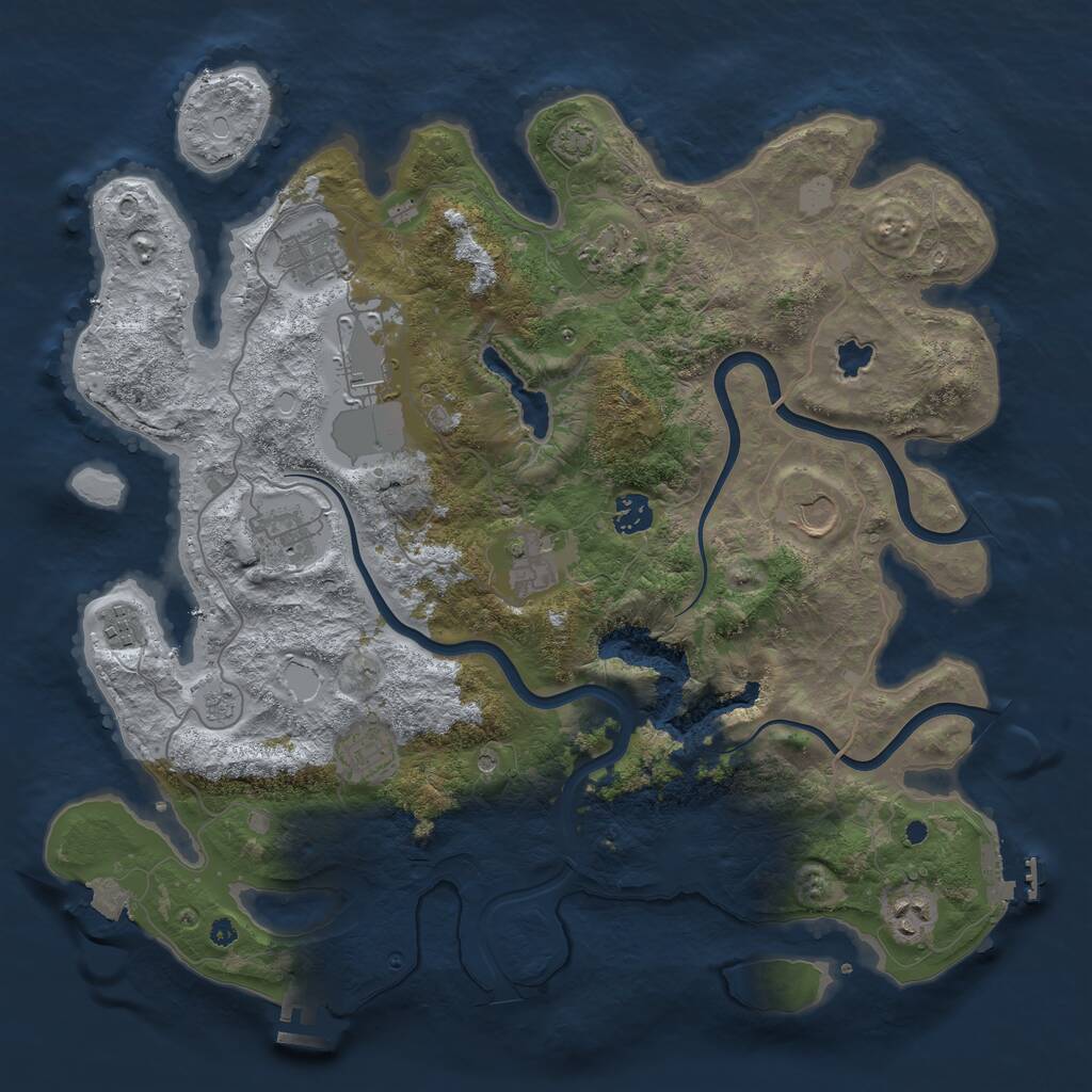 Rust Map: Procedural Map, Size: 4000, Seed: 1711083953, 16 Monuments