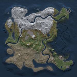Thumbnail Rust Map: Procedural Map, Size: 3500, Seed: 1101539395, 14 Monuments