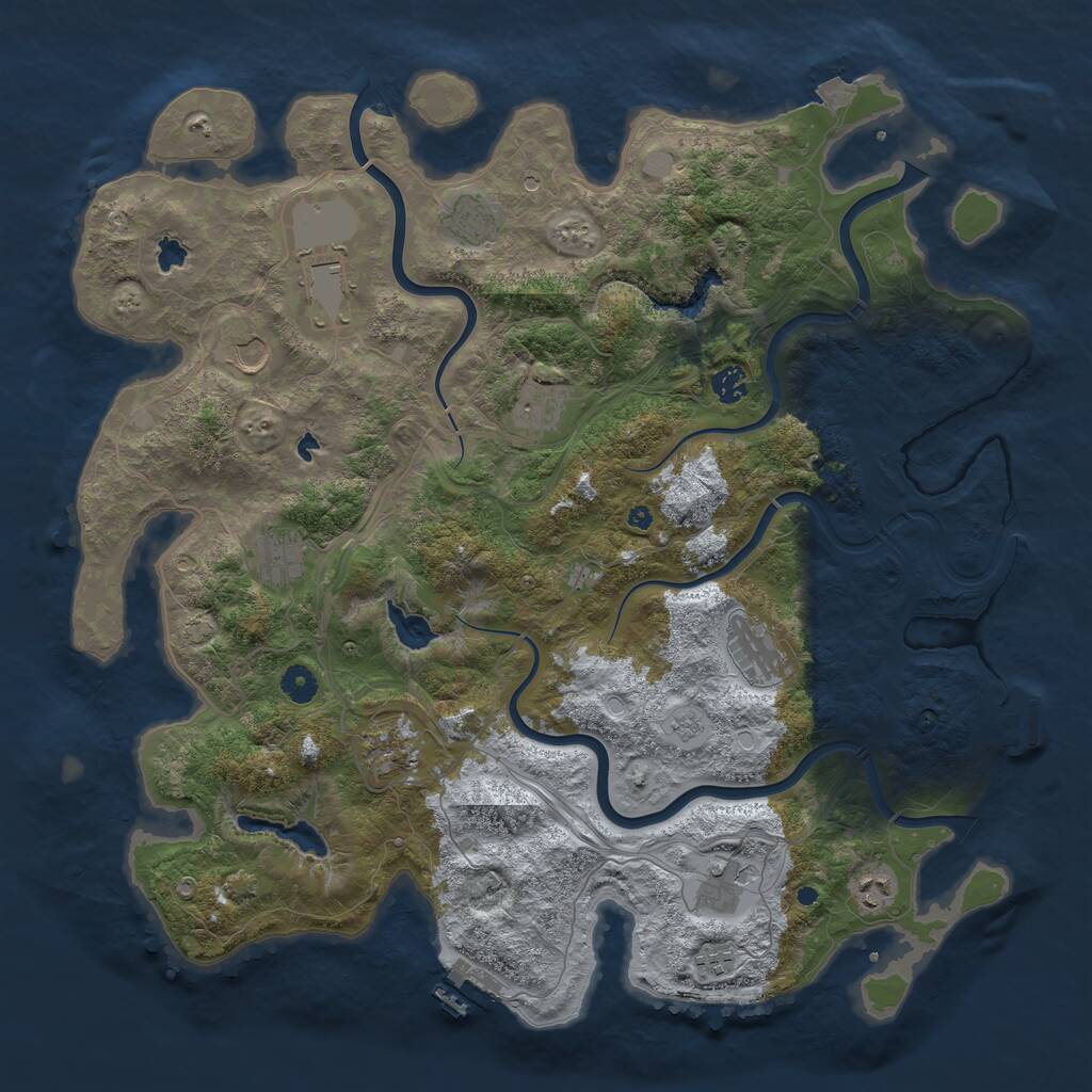 Rust Map: Procedural Map, Size: 4500, Seed: 1627037791, 17 Monuments