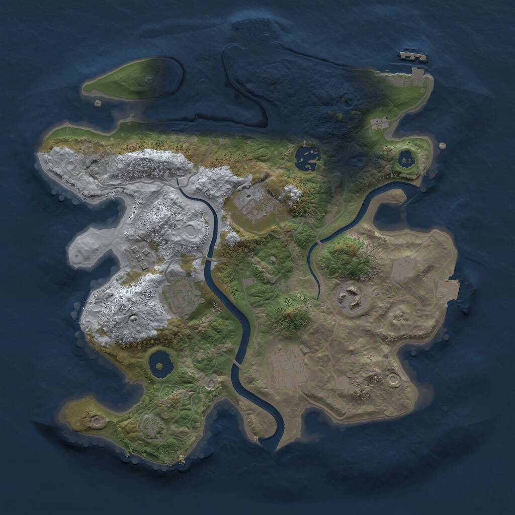 Rust Map: Procedural Map, Size: 3000, Seed: 1568072615, 10 Monuments