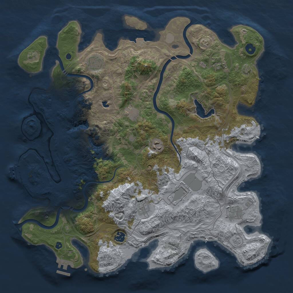 Rust Map: Procedural Map, Size: 4250, Seed: 1345024840, 15 Monuments