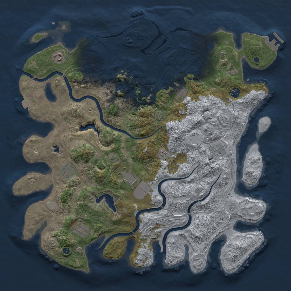 Rust Map: Procedural Map, Size: 4250, Seed: 1427897656, 14 Monuments