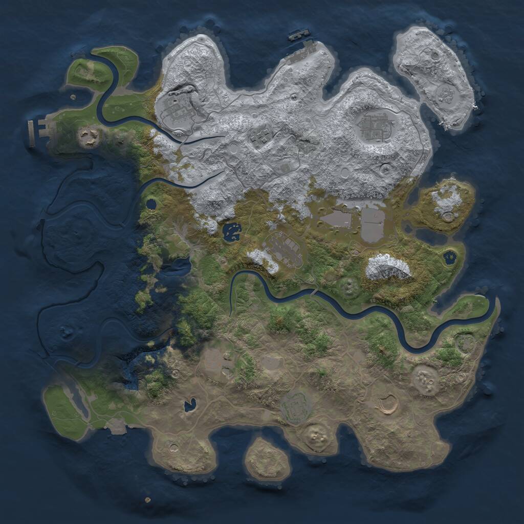 Rust Map: Procedural Map, Size: 4000, Seed: 1848273676, 16 Monuments