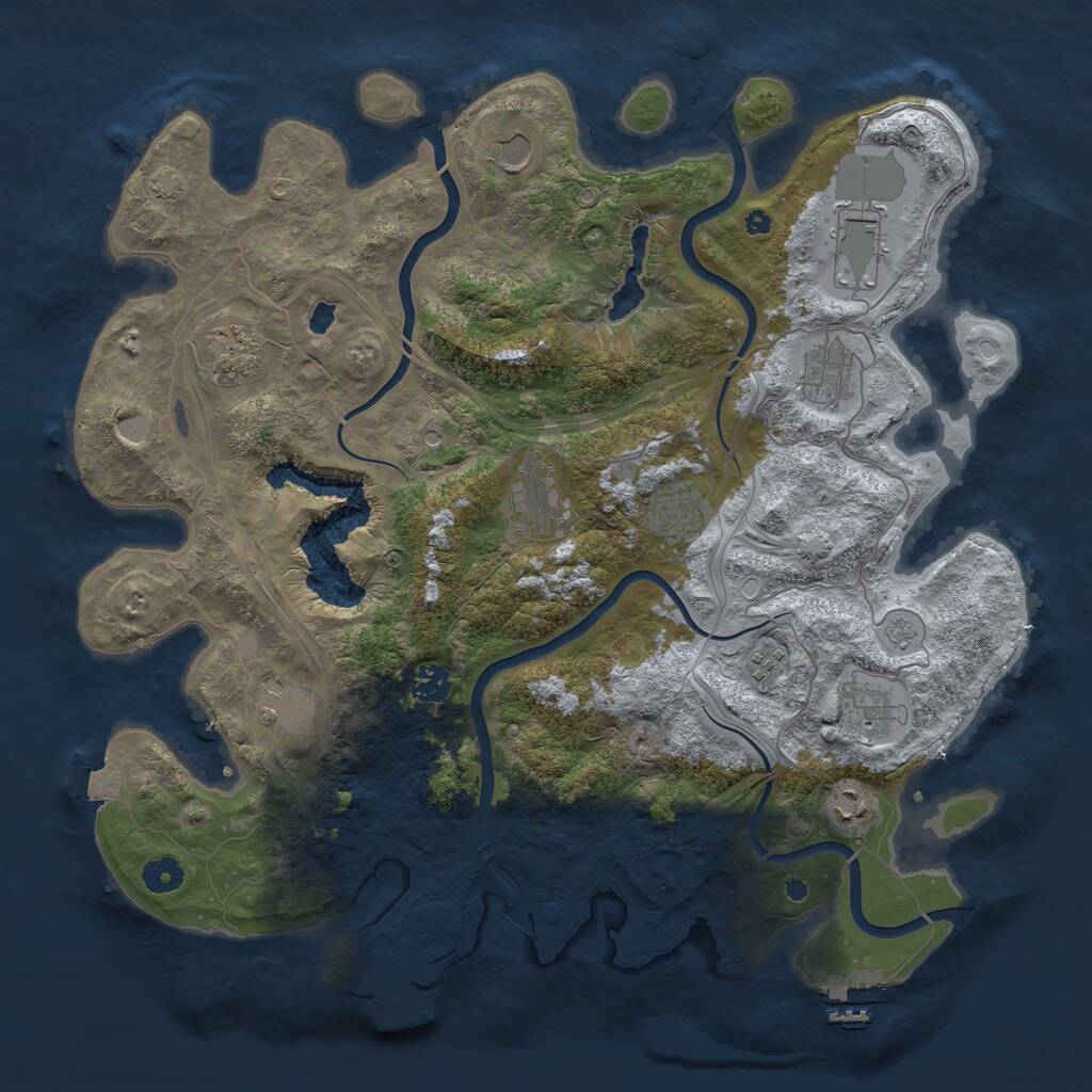 Rust Map: Procedural Map, Size: 4250, Seed: 690442605, 17 Monuments