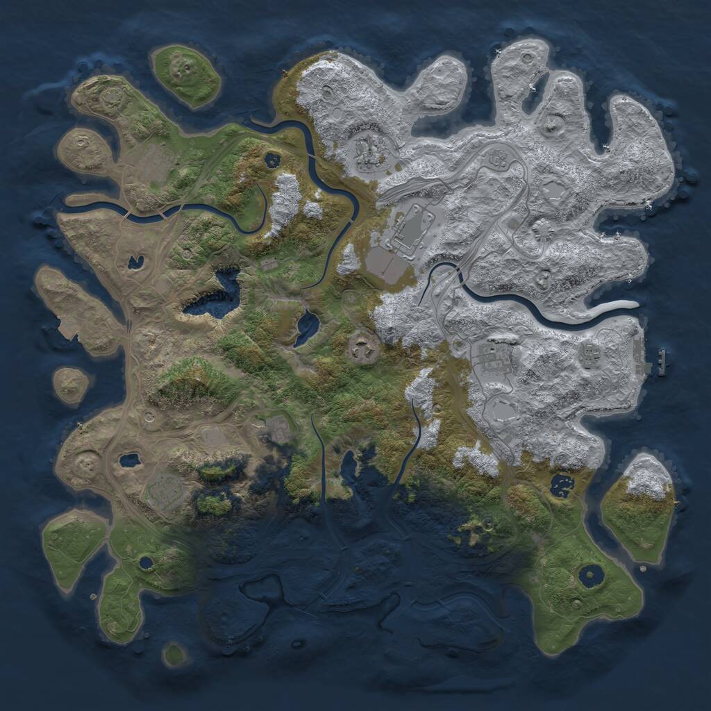 Rust Map: Procedural Map, Size: 4500, Seed: 418863721, 15 Monuments