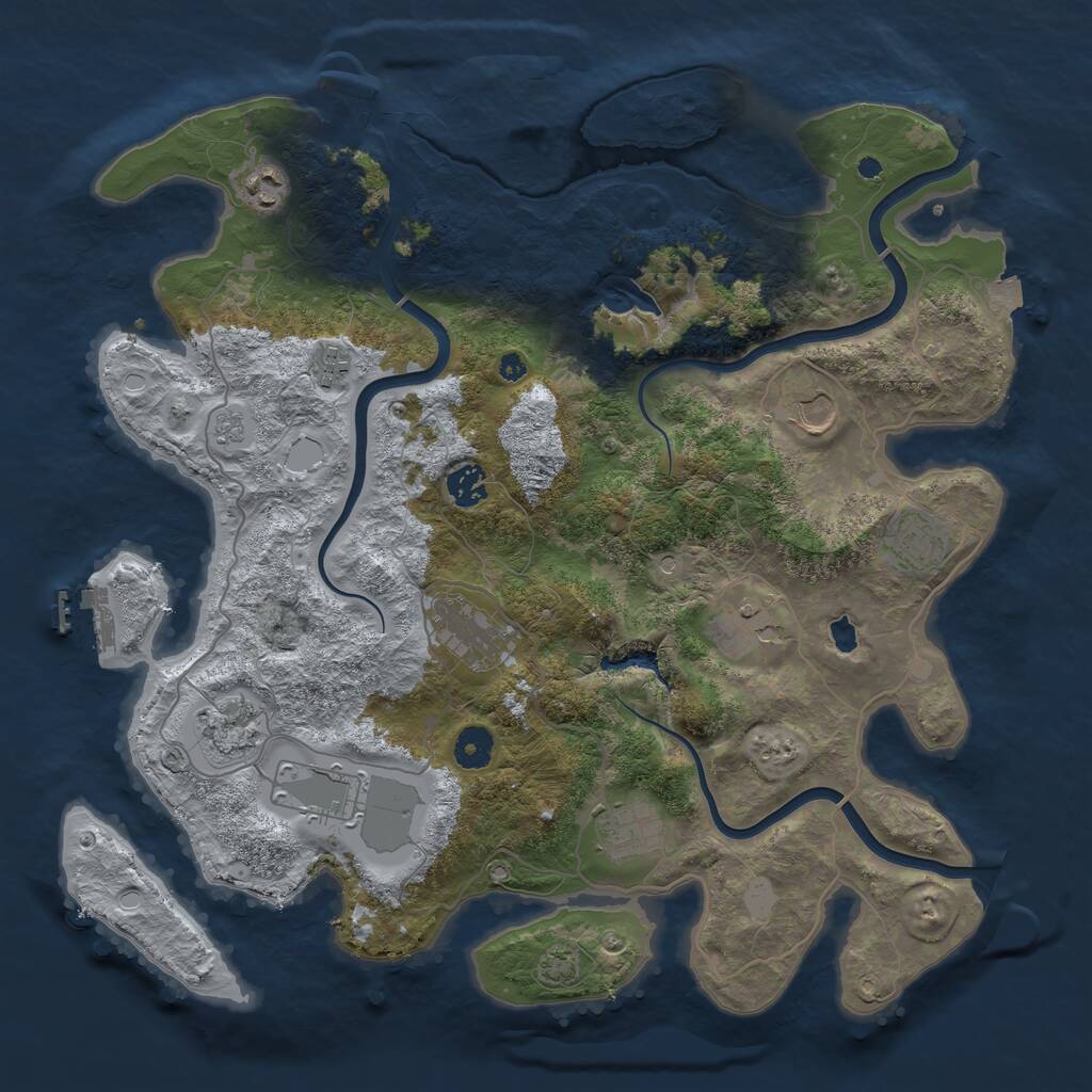 Rust Map: Procedural Map, Size: 4000, Seed: 76529, 16 Monuments