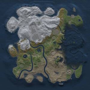 Thumbnail Rust Map: Procedural Map, Size: 3500, Seed: 1034022704, 12 Monuments
