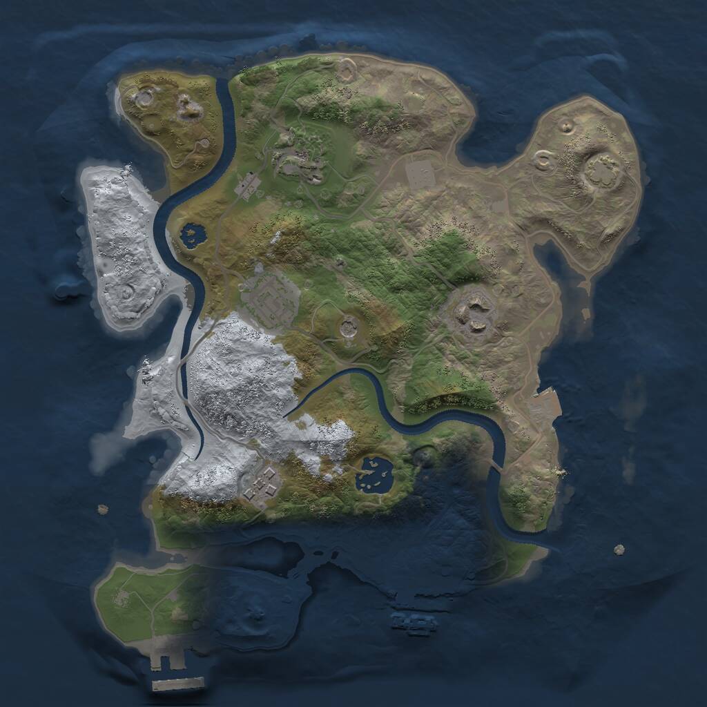Rust Map: Procedural Map, Size: 2750, Seed: 527365970, 10 Monuments