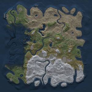 Thumbnail Rust Map: Procedural Map, Size: 4700, Seed: 16844572, 17 Monuments