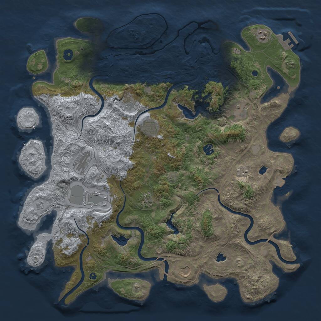 Rust Map: Procedural Map, Size: 4500, Seed: 1447962607, 15 Monuments